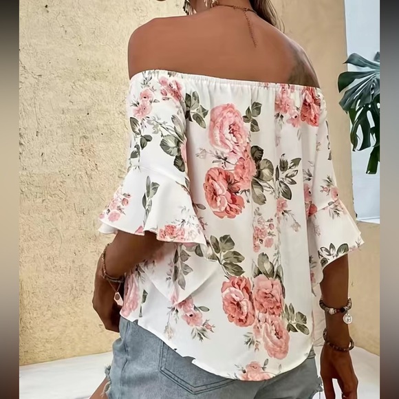 Beautiful, vintage, floral, print blouse size X large - Picture 7 of 13